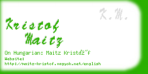 kristof maitz business card